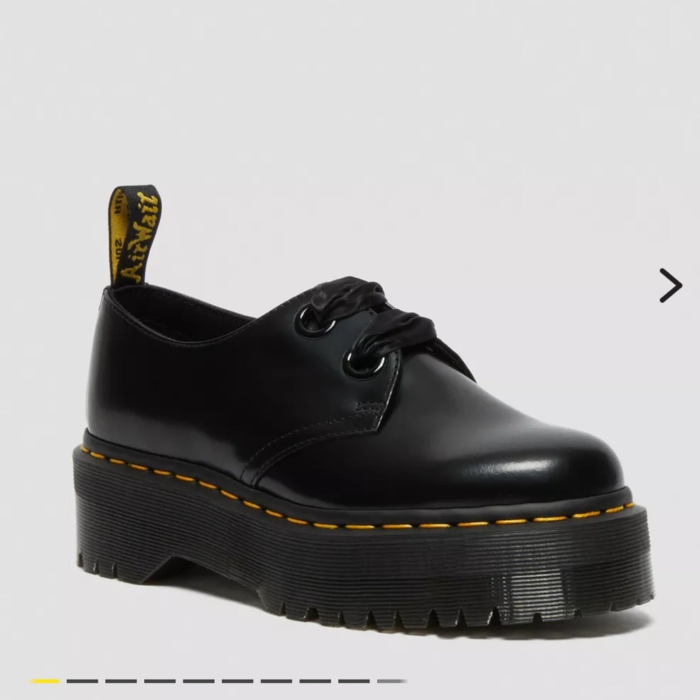 Dr. Martens Holly Black Leather Platform Oxford